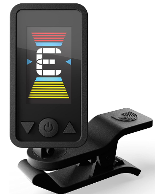 D'Addario Guitar Tuner - Eclipse Headstock Tuner - Clip On Tuner for Guitar - Great for Acoustic Guitars & Electric Guitars - Quick & Accurate Tuning - Black