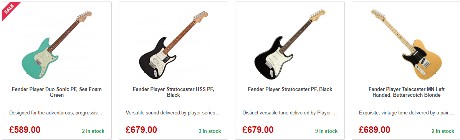 Fender player guitars