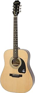 Epiphone DR-100 Dreadnaught Acoustic Guitar, Natural Finish, Mahogany Body, Select Spruce Top, Rosewood Fingerboard, 25.5 scale