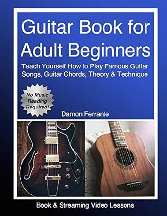 Guitar Book for Adult Beginners Teach Yourself How to Play Famous Guitar Songs, Guitar Chords, Music Theory & Technique (Book & Streaming Video Lessons) (Piano Book for Adult Beginners)